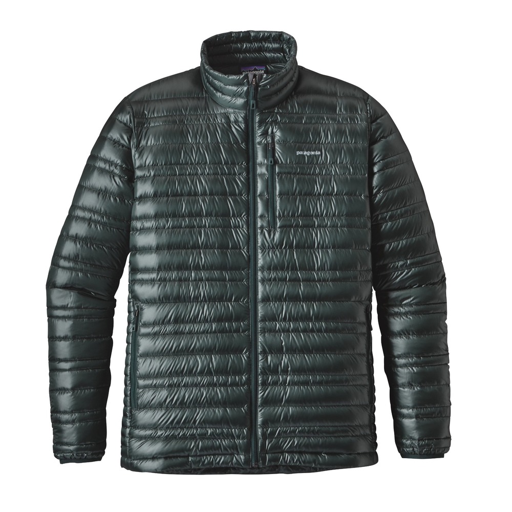 Patagonia Men's Ultralight Down Jacket Dark Green Full Zip Puffer‎ Size S